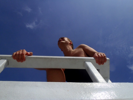 Maldives - Olaf on a dive boat Maldives - Olaf on a dive boat